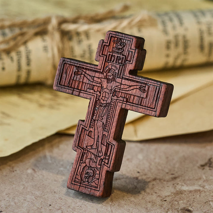 Christianartworkshop Erdiges Taschenkreuz: Stille Erinnerung an das Opfer - Kruzifix - image 0