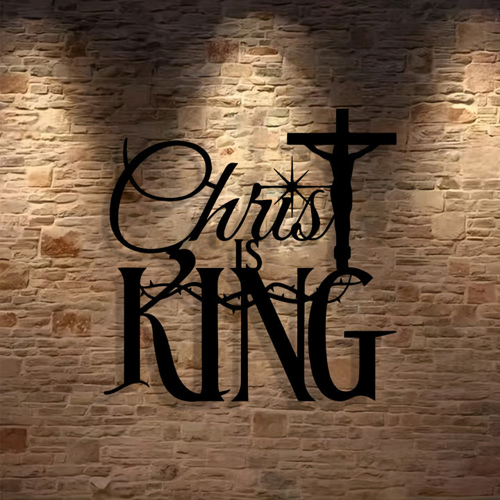 Christianartworkshop Dornen-Akzent „Christus ist König“ – Metall-Wanddekoration: Beeindruckender Komfort mit heiliger Bedeutung - image 2