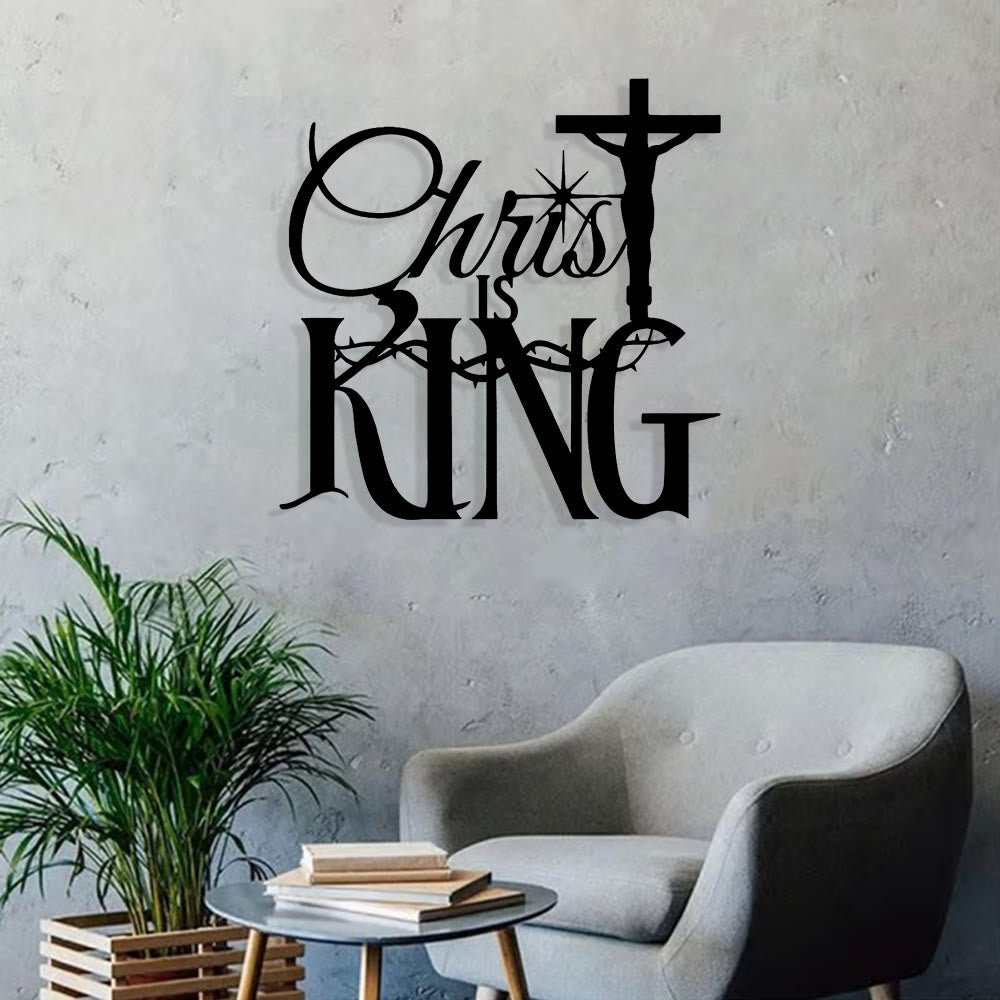 Christianartworkshop Dornen-Akzent „Christus ist König“ – Metall-Wanddekoration: Beeindruckender Komfort mit heiliger Bedeutung - image 3
