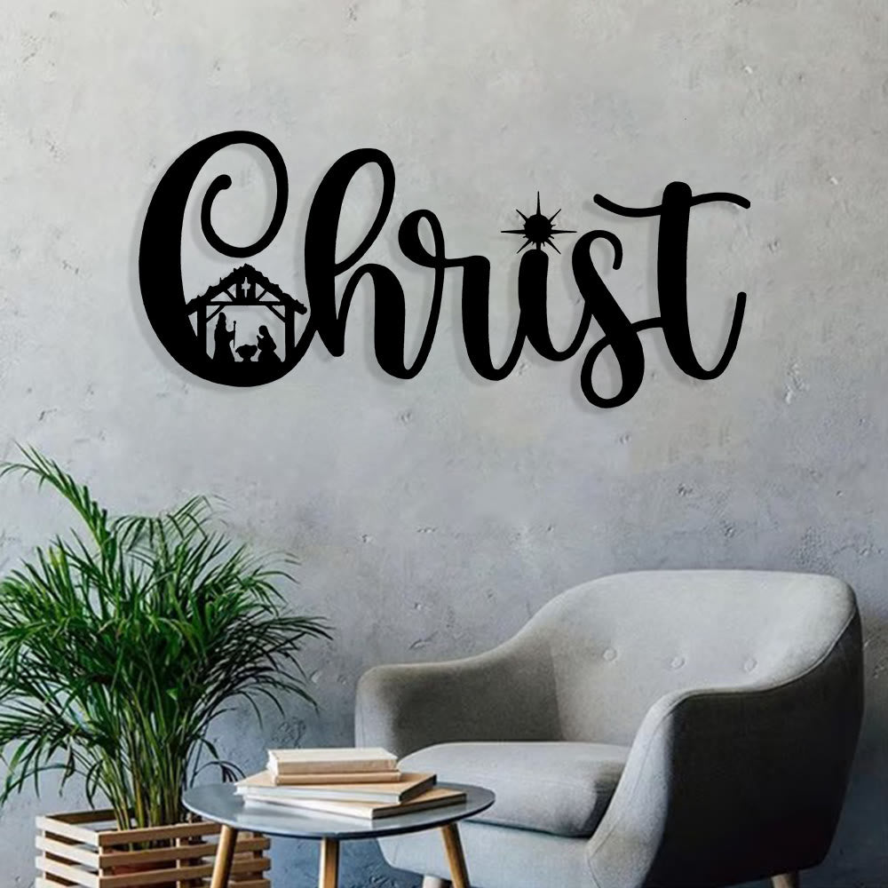 Christliche Kunstwerkstatt: Christliche Krippen-Wanddekoration aus Metall: Zarte Ehrfurcht vor allem - image 4