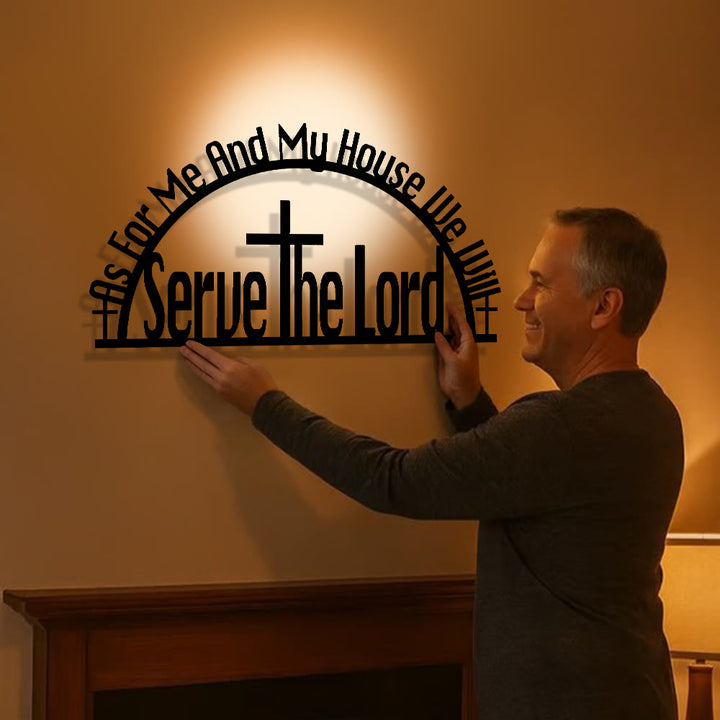 Christianartworkshop Metall-Wanddekoration „Was mich und mein Haus betrifft“: Sanfte Aufforderung zu Andacht und Einheit - image 2
