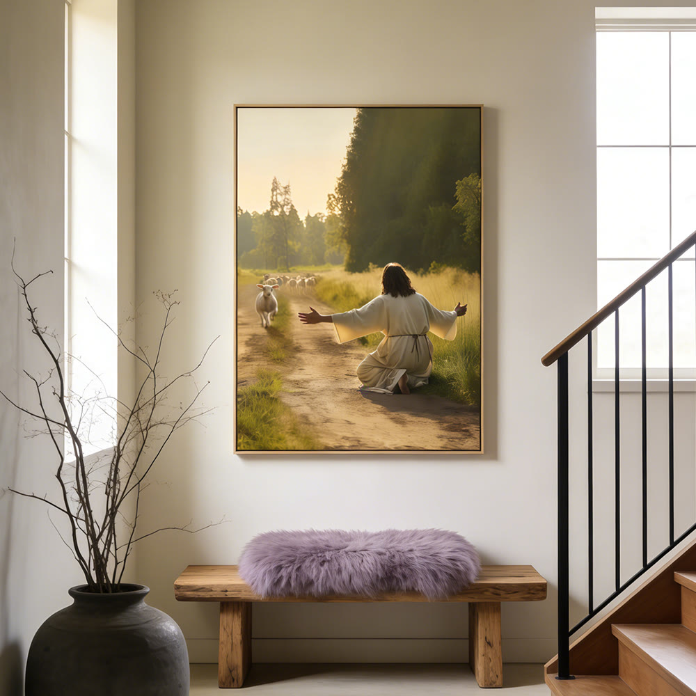 Christianartworkshop Wandbild „Der heitere Gute Hirte“: Ein warmherziger Begleiter sanfter Fürsorge - image 3