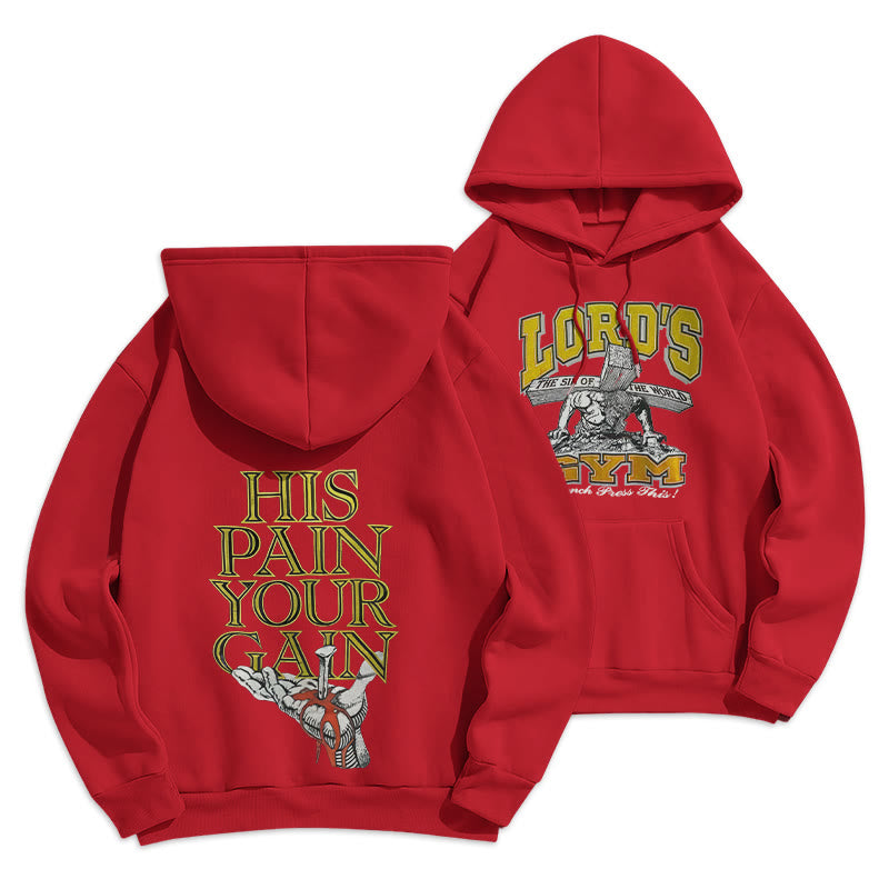 Christianartworkshop LORD’S GYM Redemption Fleecegefütterter Polyester-Hoodie - Rot - 2XL - image 21