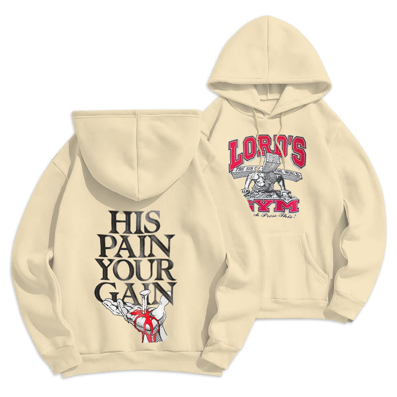 Christianartworkshop LORD’S GYM Redemption Fleecegefütterter Polyester-Hoodie - Beige - 2XL - image 3