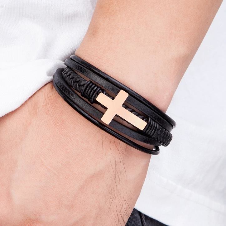 Christianartworkshop Geflochtenes Kreuz-Lederarmband: Beständige Gnade für jedes Handgelenk - image 6