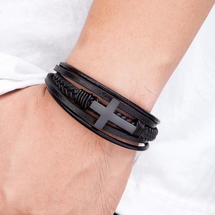 Christianartworkshop Geflochtenes Kreuz-Lederarmband: Beständige Gnade für jedes Handgelenk - image 4
