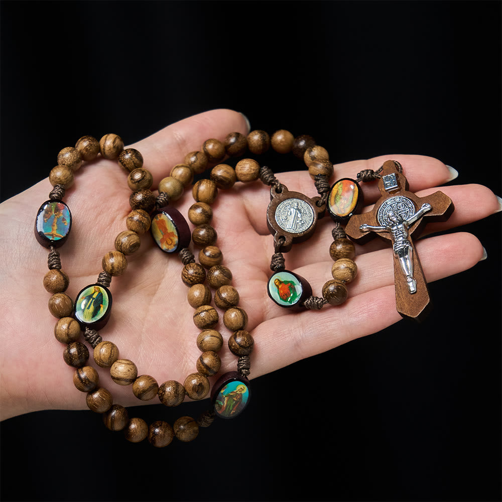 Christianartworkshop Rosenkranz aus naturnahem Holz mit Perlen für heilige Ikonen: Glaube, verwurzelt in natürlicher Gnade - Heilige Ikone - image 0