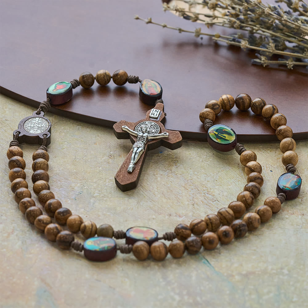 Christianartworkshop Rosenkranz aus naturnahem Holz mit Perlen für heilige Ikonen: Glaube, verwurzelt in natürlicher Gnade - image 4