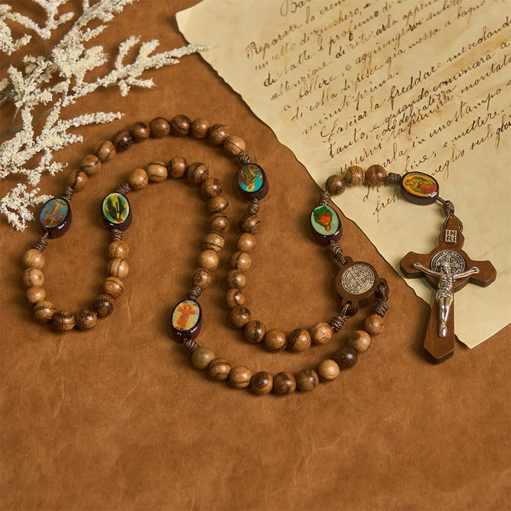 Christianartworkshop Rosenkranz aus naturnahem Holz mit Perlen für heilige Ikonen: Glaube, verwurzelt in natürlicher Gnade - image 5