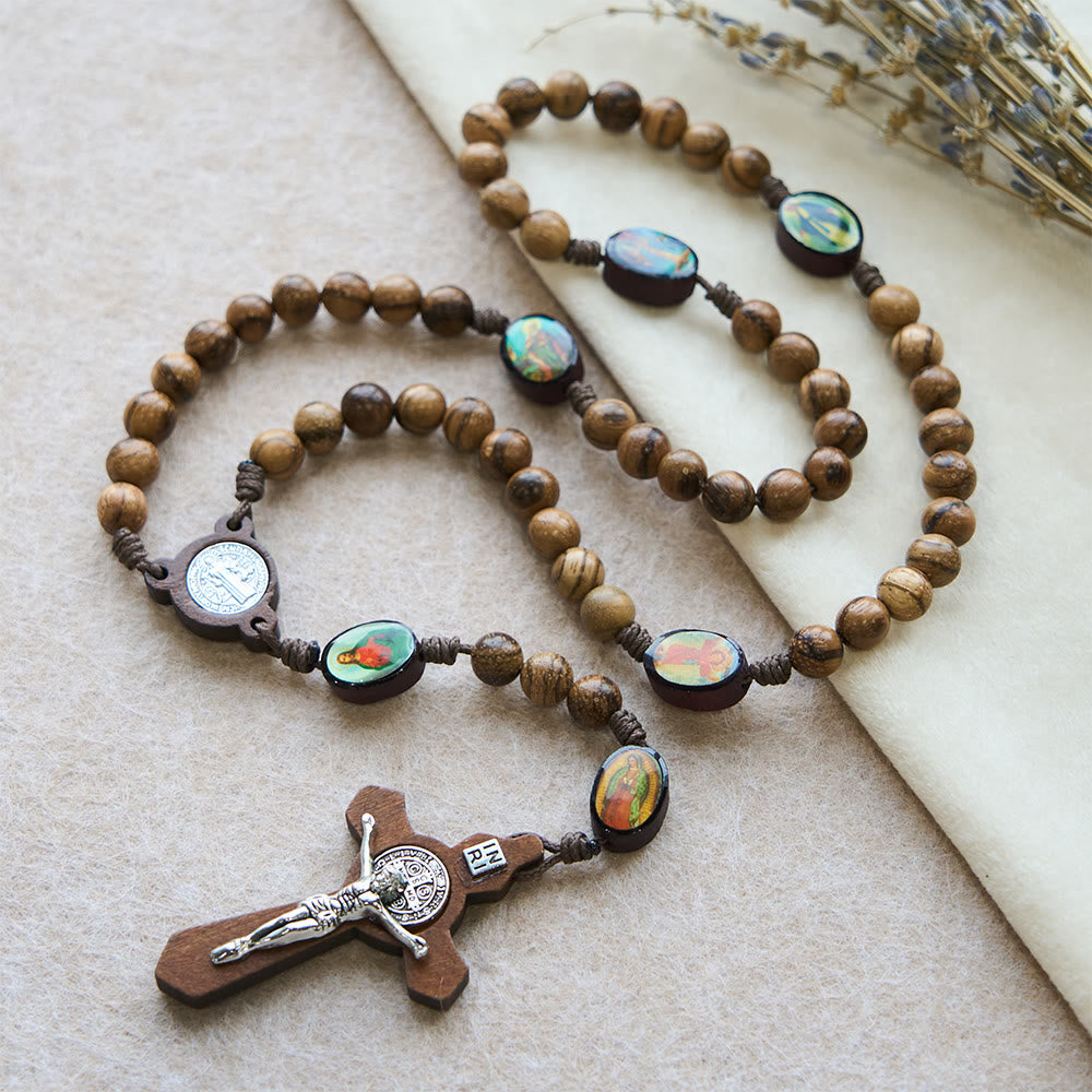 Christianartworkshop Rosenkranz aus naturnahem Holz mit Perlen für heilige Ikonen: Glaube, verwurzelt in natürlicher Gnade - image 2