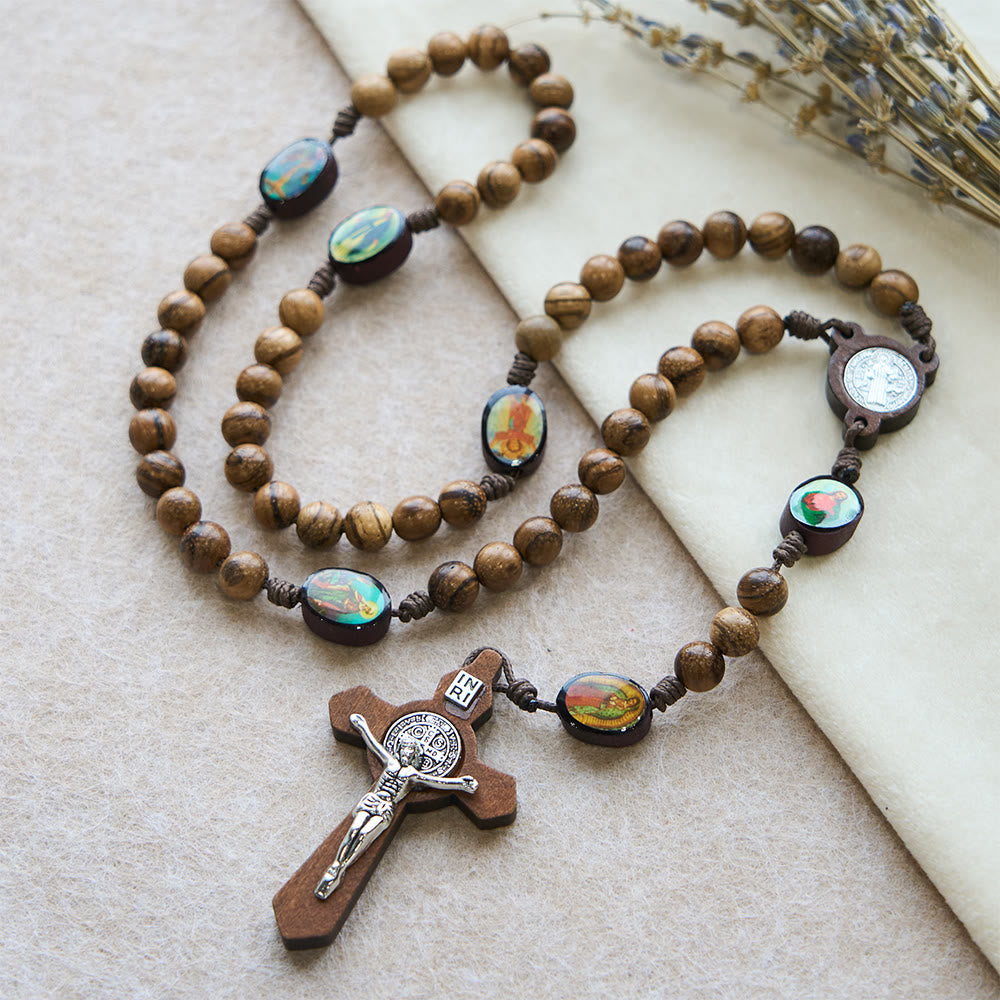 Christianartworkshop Rosenkranz aus naturnahem Holz mit Perlen für heilige Ikonen: Glaube, verwurzelt in natürlicher Gnade - image 1