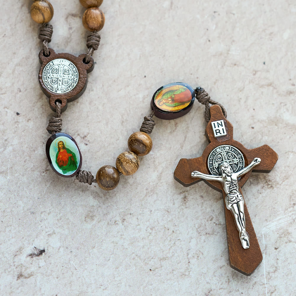 Christianartworkshop Rosenkranz aus naturnahem Holz mit Perlen für heilige Ikonen: Glaube, verwurzelt in natürlicher Gnade - image 4