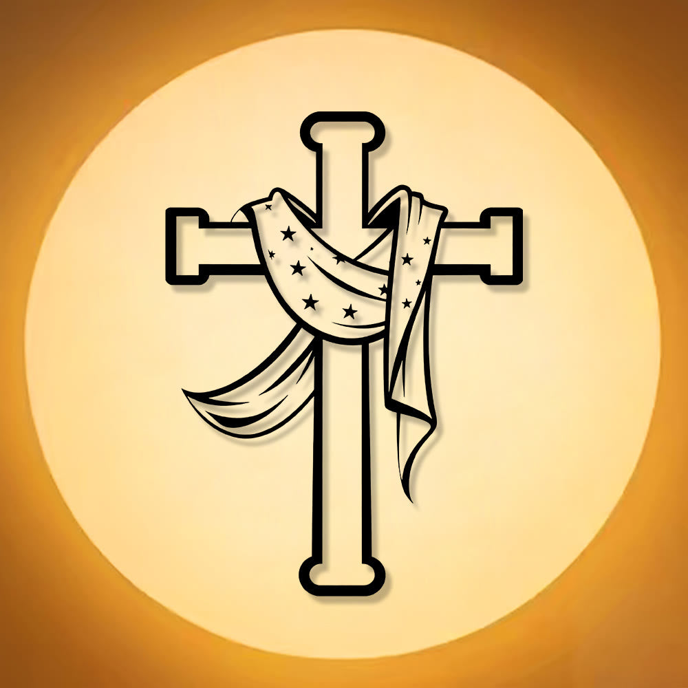 Christianartworkshop Stern-Schal-Kreuz-Wanddekoration aus Metall: Sanfter Begleiter der göttlichen Gnade - image 6