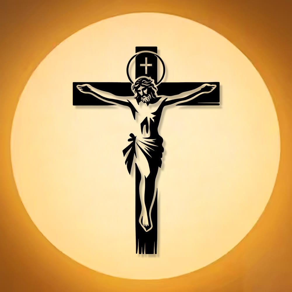 Christianartworkshop Heiligenschein-Kreuz aus Metall als Wanddekoration: Ehrfürchtiger Begleiter des göttlichen Opfers - image 6