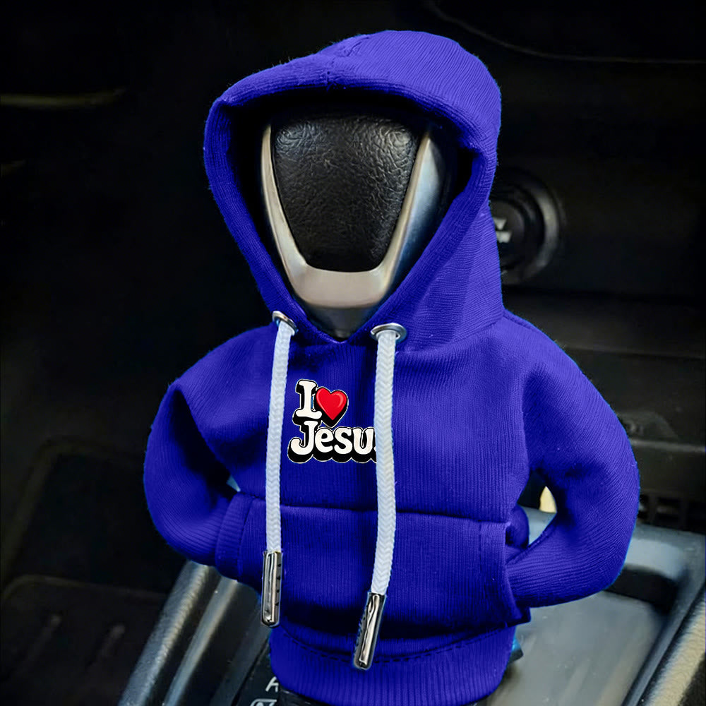 Personalisierbarer Hoodie-Schalthebelbezug von Christianartworkshop: Dein einzigartiger Glaube, unterwegs - Marineblau - image 5