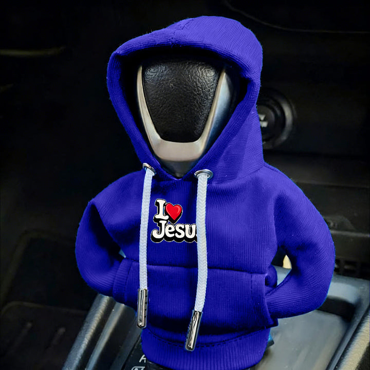 Personalisierbarer Hoodie-Schalthebelbezug von Christianartworkshop: Dein einzigartiger Glaube, unterwegs - Marineblau - image 5