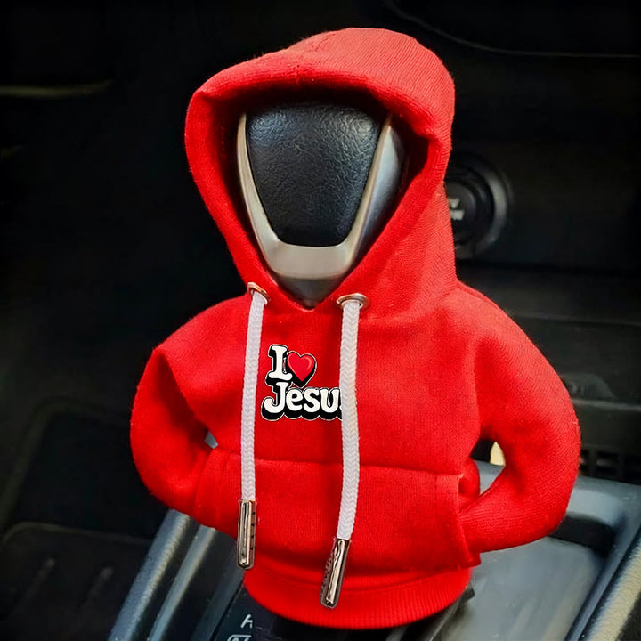 Personalisierbarer Hoodie-Schalthebelbezug von Christianartworkshop: Dein einzigartiger Glaube, unterwegs - Rot - image 3