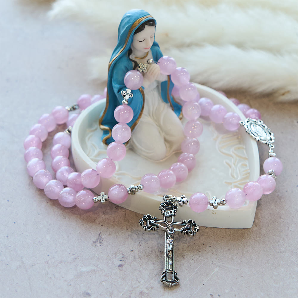 Christianartworkshop Göttliche Spiegelung Farbwechselnder Rosenkranz: Erblüht im Sonnenlicht von zartem Rosa zu leidenschaftlichem Magenta - image 8