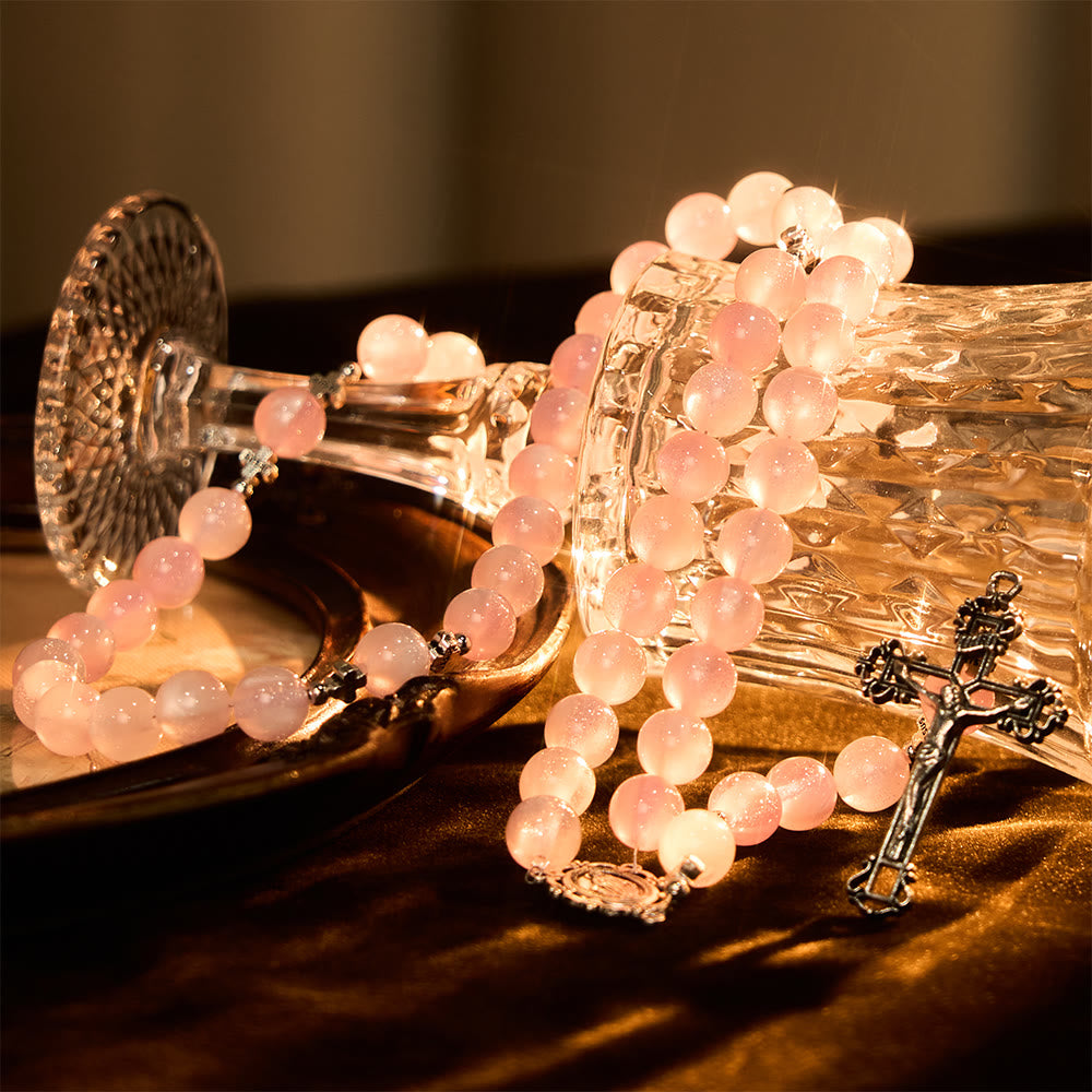 Christianartworkshop Göttliche Spiegelung Farbwechselnder Rosenkranz: Erblüht im Sonnenlicht von zartem Rosa zu leidenschaftlichem Magenta - image 10