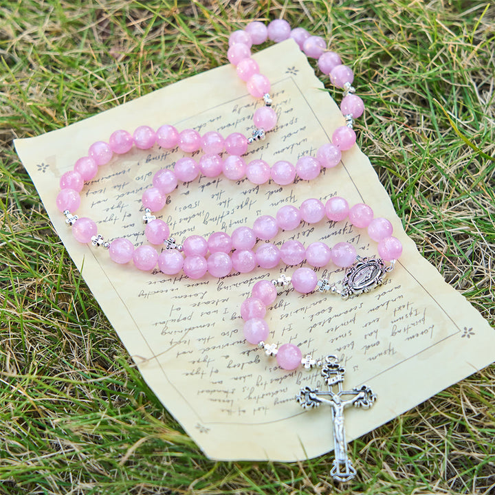 Christianartworkshop Göttliche Spiegelung Farbwechselnder Rosenkranz: Erblüht im Sonnenlicht von zartem Rosa zu leidenschaftlichem Magenta - image 7