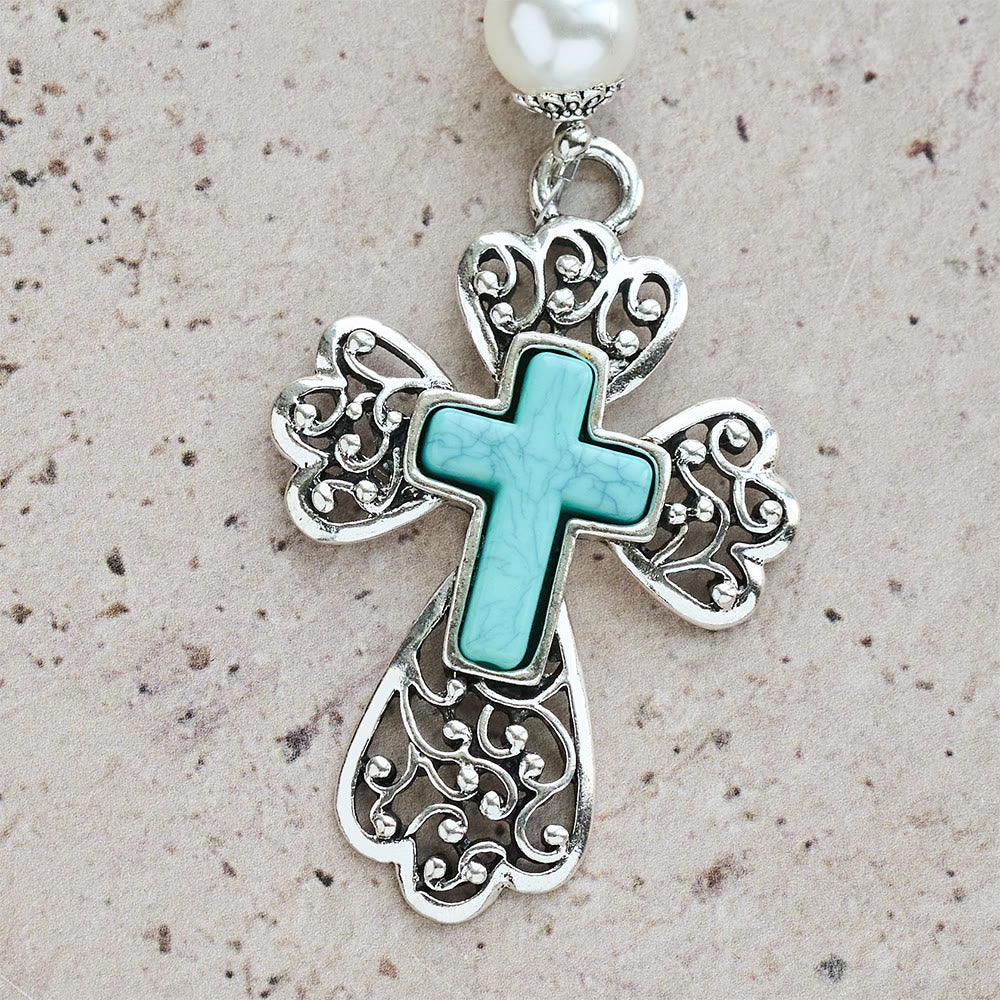 Türkisfarbener Rosenkranz mit Kreuz und Heiligen-Familie-Motiv von Christianartworkshop: Eine beständige Erinnerung an seine Gnade - image 10