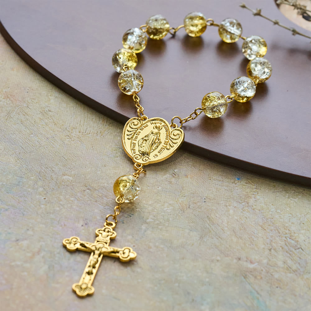 Christianartworkshop Schimmernder Rosenkranz aus Glasperlen für die Hosentasche: Elegante Andacht für den täglichen Gebrauch - Taschenrosenkranz - image 0