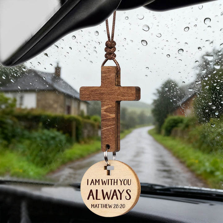 Christianartworkshop 3-teiliger Auto-Anhänger aus Holz mit Geschenkkarte: Andacht im natürlichen Stil - image 9