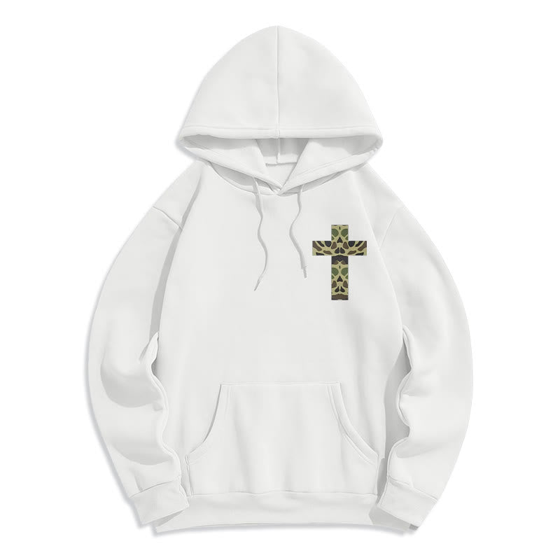 Christianartworkshop Philipper 4:13 mit Tarnmuster Kreuz Fleecegefütterter Polyester-Hoodie - image 19