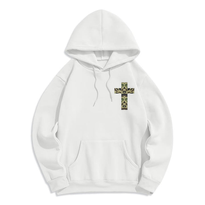Christianartworkshop Philipper 4:13 mit Tarnmuster Kreuz Fleecegefütterter Polyester-Hoodie - image 19