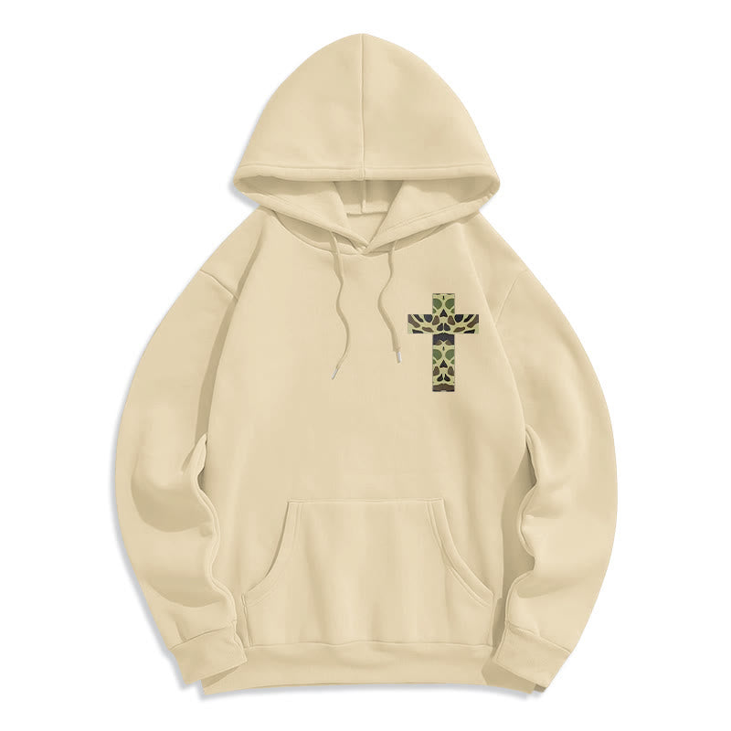 Christianartworkshop Philipper 4:13 mit Tarnmuster Kreuz Fleecegefütterter Polyester-Hoodie - image 7