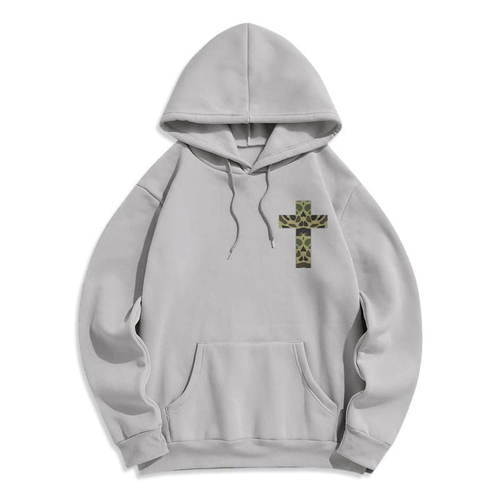 Christianartworkshop Philipper 4:13 mit Tarnmuster Kreuz Fleecegefütterter Polyester-Hoodie - image 22