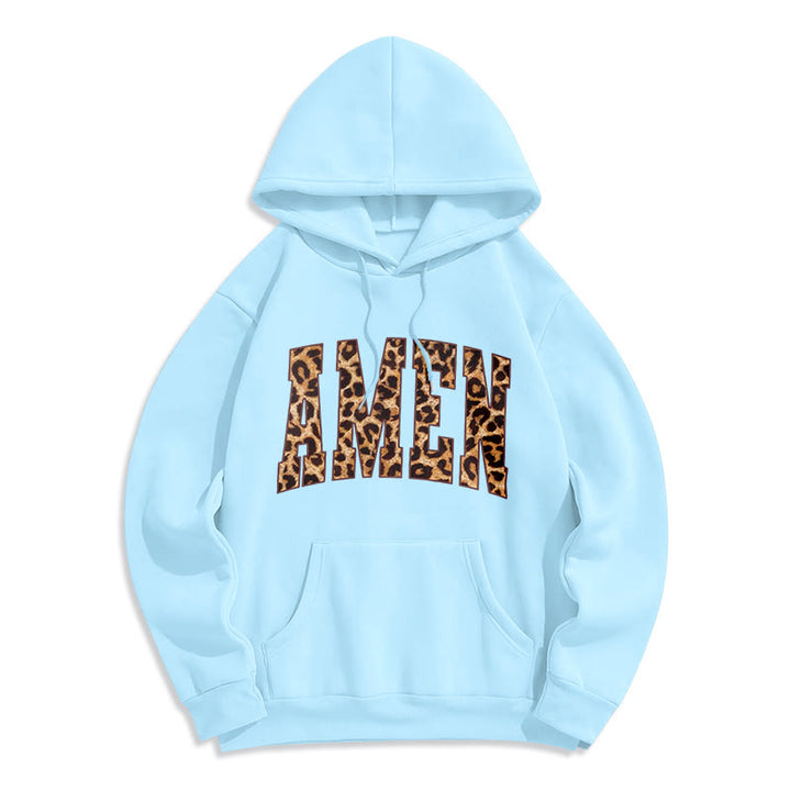 Christianartworkshop Amen Affirmation Fleecegefütterter Polyester-Hoodie - Blau - 2XL - image 3