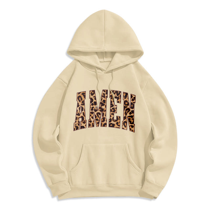 Christianartworkshop Amen Affirmation Fleecegefütterter Polyester-Hoodie - Beige - 2XL - image 4