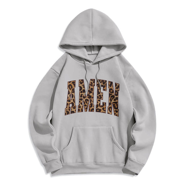 Christianartworkshop Amen Affirmation Fleecegefütterter Polyester-Hoodie - Grau - 2XL - image 0