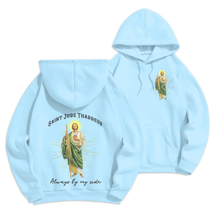 Christianartworkshop St. Jude Always by My Side Fleecegefütterter Polyester-Hoodie - Blau - 2XL - image 12