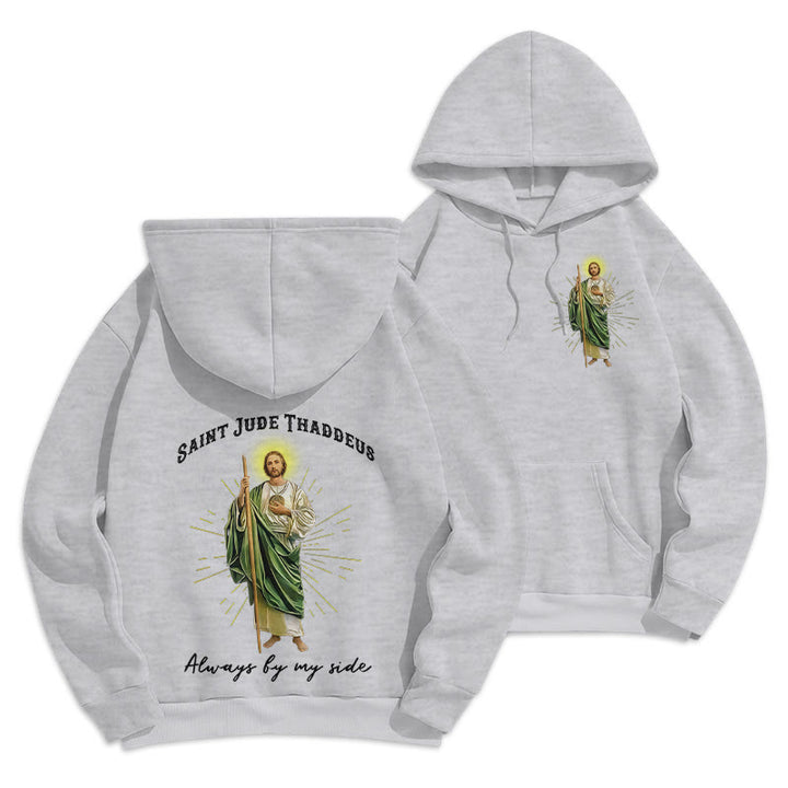 Christianartworkshop St. Jude Always by My Side Fleecegefütterter Polyester-Hoodie - Grau - 2XL - image 6