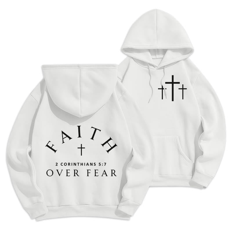 Christianartworkshop 2 Korinther 5:7 Glauben Fleecegefütterter Polyester-Hoodie - Weiß - 2XL - image 6