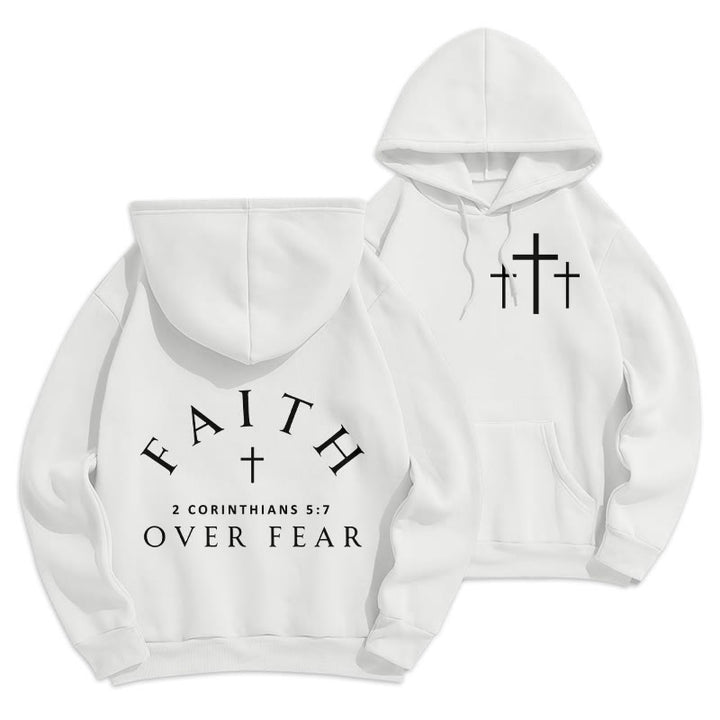 Christianartworkshop 2 Korinther 5:7 Glauben Fleecegefütterter Polyester-Hoodie - Weiß - 2XL - image 6
