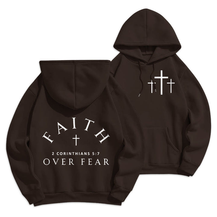 Christianartworkshop 2 Korinther 5:7 Glauben Fleecegefütterter Polyester-Hoodie - Braun - 2XL - image 0