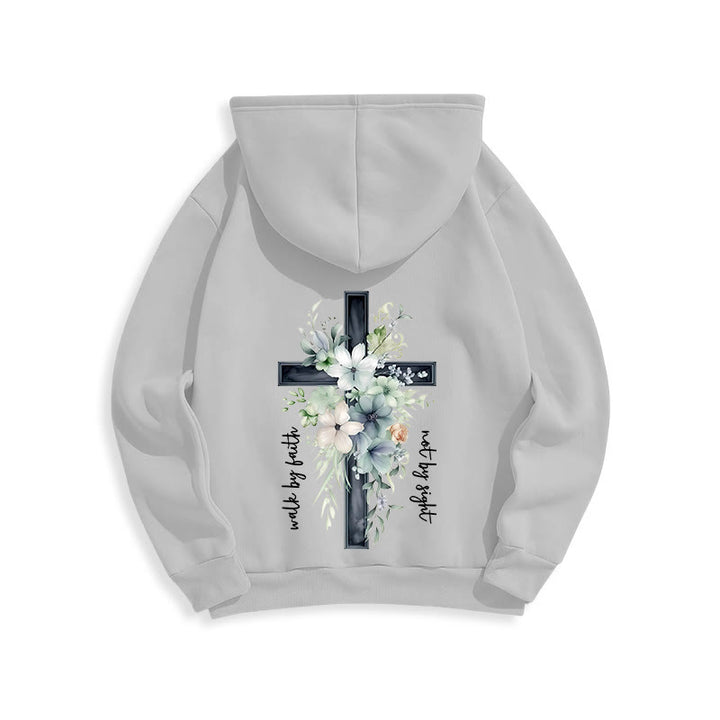 Christianartworkshop Jesus the Light Walk by Faith Fleece-gefütterter Polyester-Hoodie - image 15