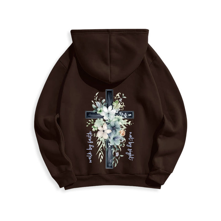 Christianartworkshop Jesus the Light Walk by Faith Fleece-gefütterter Polyester-Hoodie - image 6