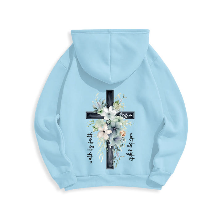 Christianartworkshop Jesus the Light Walk by Faith Fleece-gefütterter Polyester-Hoodie - image 21