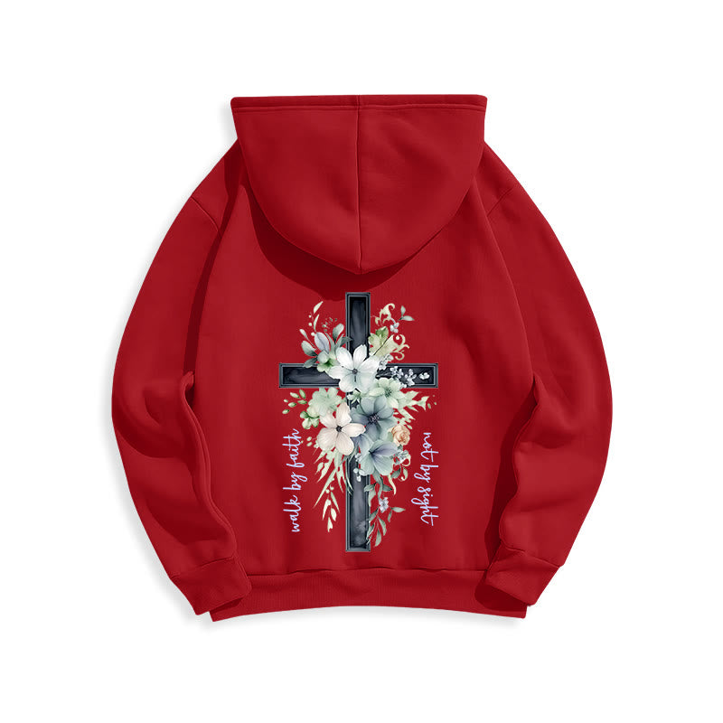 Christianartworkshop Jesus the Light Walk by Faith Fleece-gefütterter Polyester-Hoodie - image 18