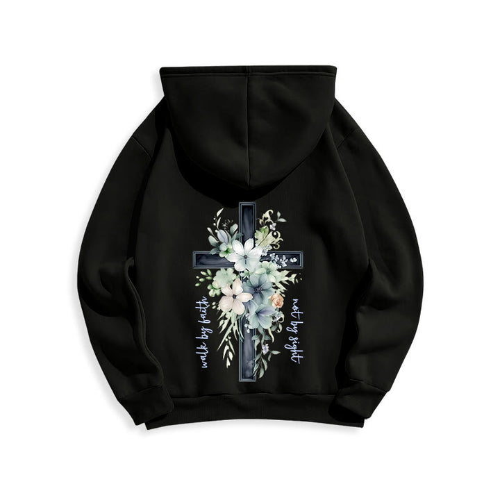 Christianartworkshop Jesus the Light Walk by Faith Fleece-gefütterter Polyester-Hoodie - image 9