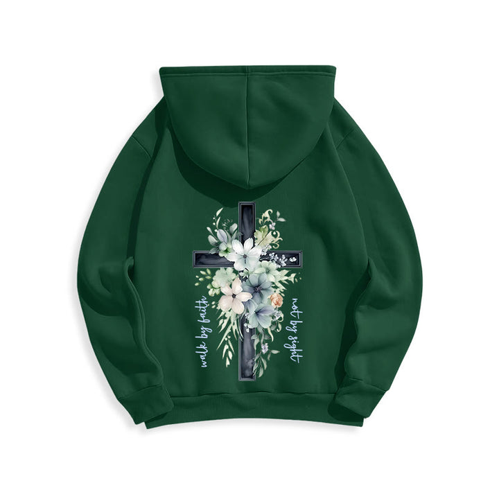 Christianartworkshop Jesus the Light Walk by Faith Fleece-gefütterter Polyester-Hoodie - image 2
