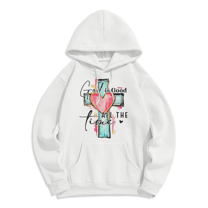 Christianartworkshop Gott ist immer gut Kreuz Fleecegefütterter Polyester-Hoodie - Weiß - 2XL - image 5