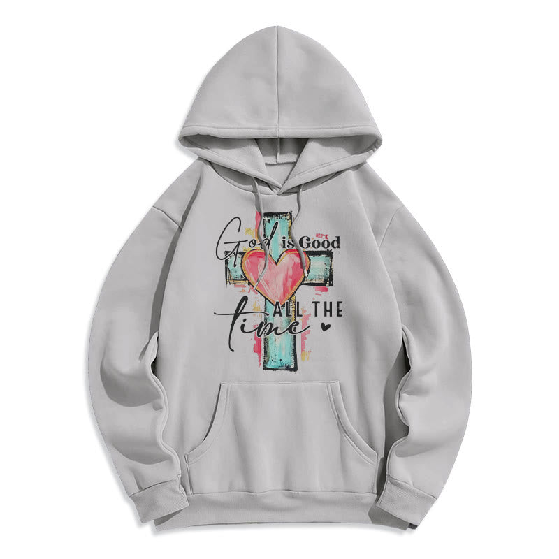 Christianartworkshop Gott ist immer gut Kreuz Fleecegefütterter Polyester-Hoodie - Grau - 2XL - image 6