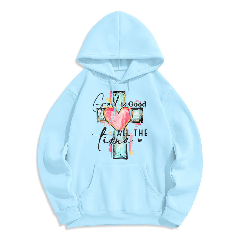 Christianartworkshop Gott ist immer gut Kreuz Fleecegefütterter Polyester-Hoodie - Blau - 2XL - image 8