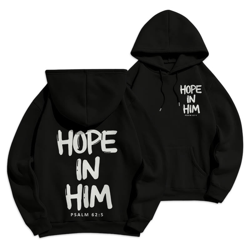 Christianartworkshop Hoffnung in ihm Psalm 62:5 Fleecegefütterter Polyester-Hoodie: Seine Hoffnung in jedem Tragen - Schwarz - 2XL - image 13