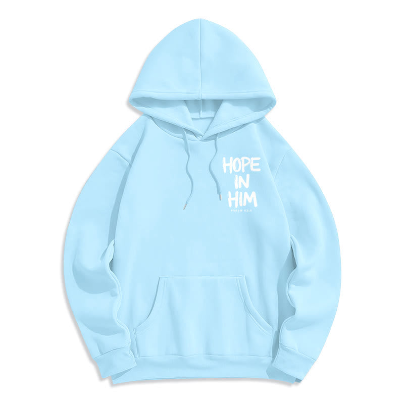 Christianartworkshop Hoffnung in ihm Psalm 62:5 Fleecegefütterter Polyester-Hoodie: Seine Hoffnung in jedem Tragen - image 1